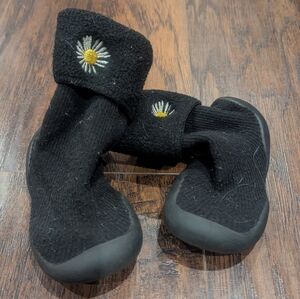 Black Daisy Kids Socked Shoes